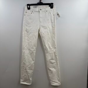Gap 1969 Slim Straight Skimmer jeans white size 27r NWT mid rise stretch ankle